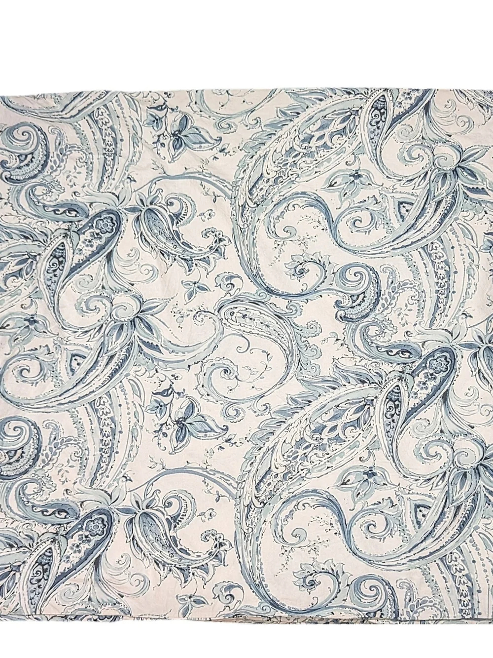 Pottery Barn Mackenna Paisley Blue Organic Cotton Full Duvet Cover Only Coastal